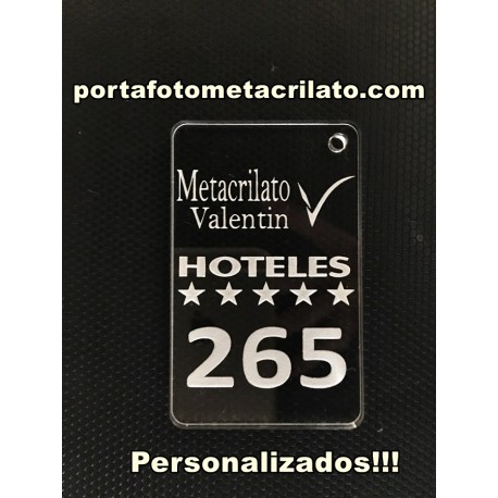 Llaveros para hoteles Metacrilato
